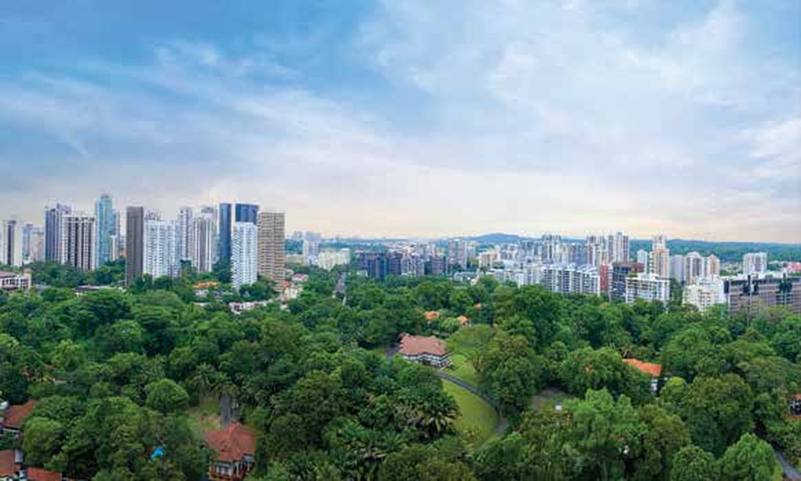 Singapore skyline and greenery