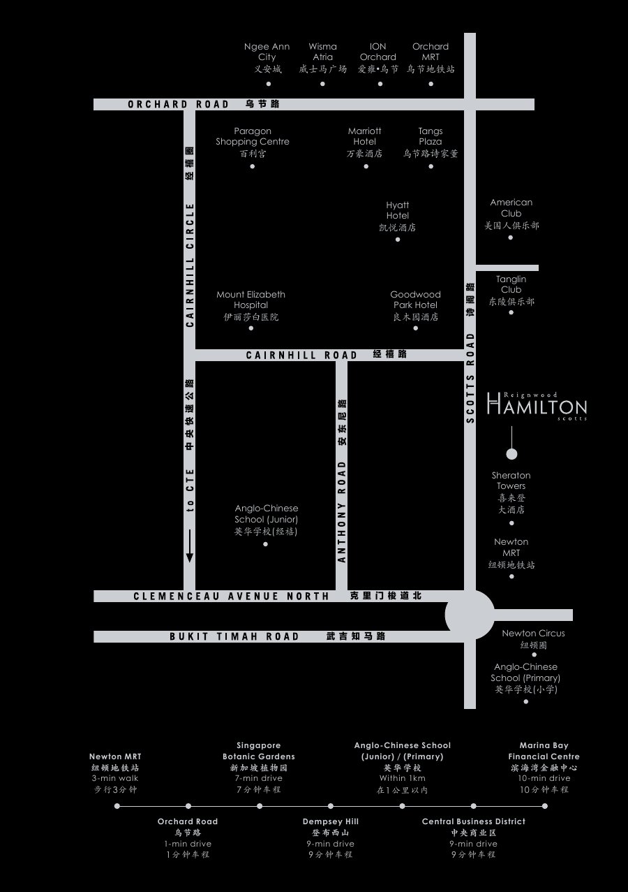 Location map of Reignwood Hamilton Scotts